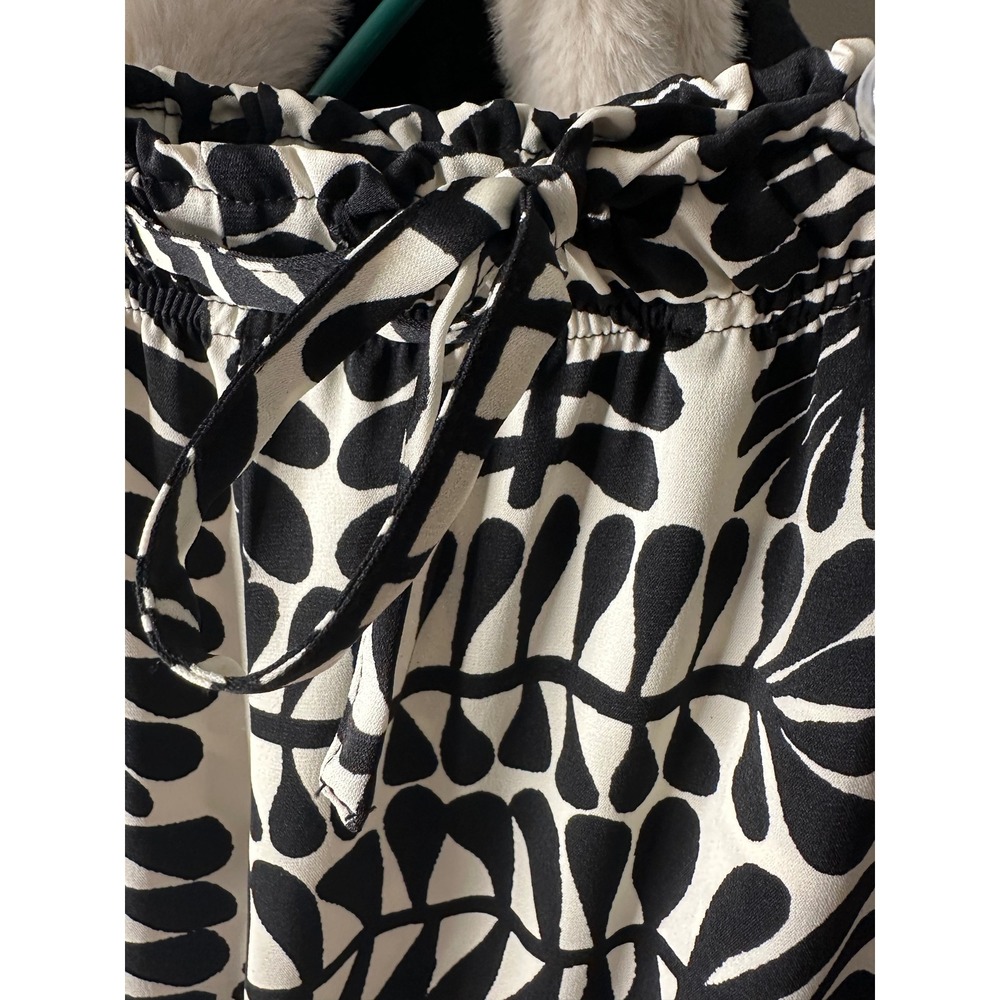 Staccato Wide Leg Pants Women Large Black White Good Botanical Paperbag Waist - Picture 3 of 6